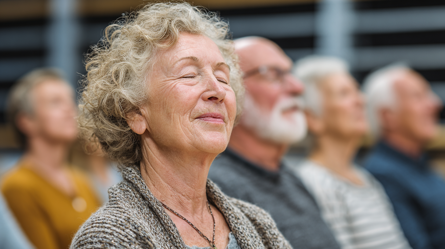 Yoga instructori kattalar bilan ishlayapti